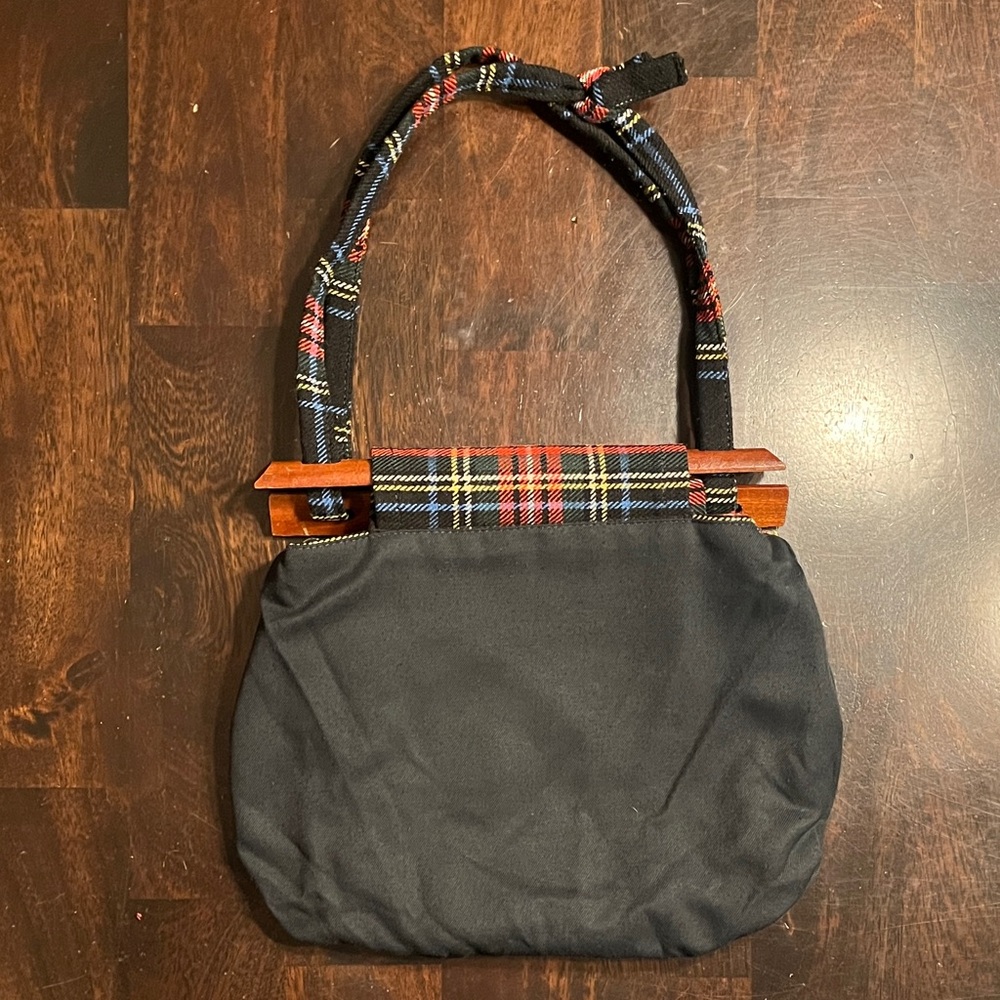 Vintage Brown’s of Bermuda Wood-Handled Plaid Bag - Picture 9 of 13